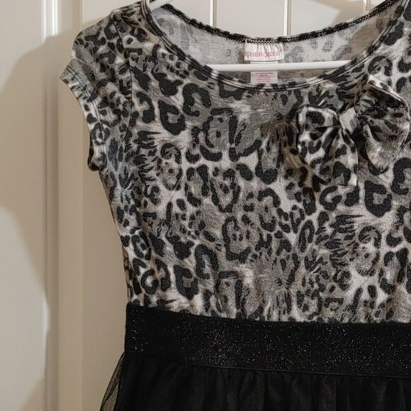 3/$25 CHEROKEE girl animal print black gray and white ruffle skirt dress… - Picture 2 of 8